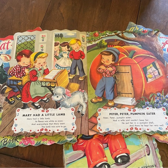 Vintage 1940s-50s Children's Picture Books - Oversized Cloth Linen - Merrill Co. - Picture 16 of 16